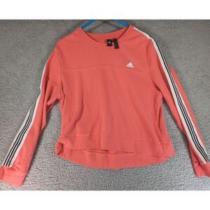 Adidas Sweater Womens Size Extra Large Pink Crew Long Sleeve Pullover Sweater